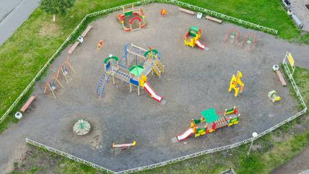 Empty playground from above