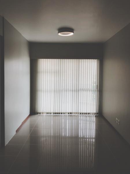 Empty Room With Closed Window Curtains