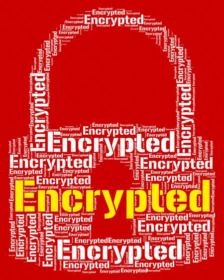 Encrypted Word Shows Encrypting Protect And Cipher