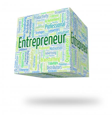 Entrepreneur Word Indicates Business Person And Businessman