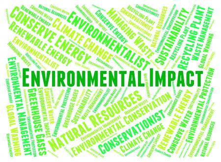 Environmental Impact Shows Words Earth And Environmentally