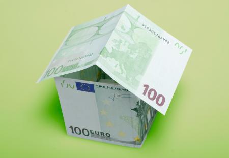 Euro banknotes as House