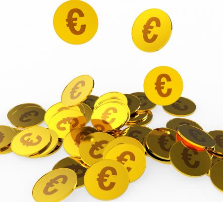 Euro Coins Represents Prosperity Euros And Financing