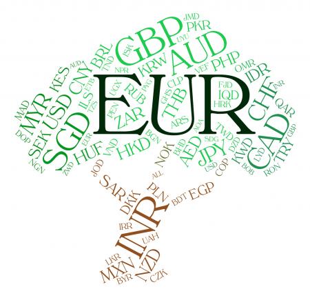 Euro Currency Represents Exchange Rate And Coin