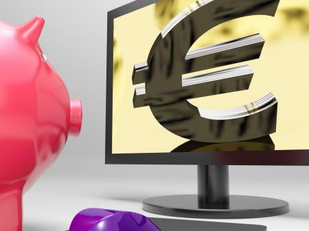 Euro Screen Shows Finance Wealth And Prosperity
