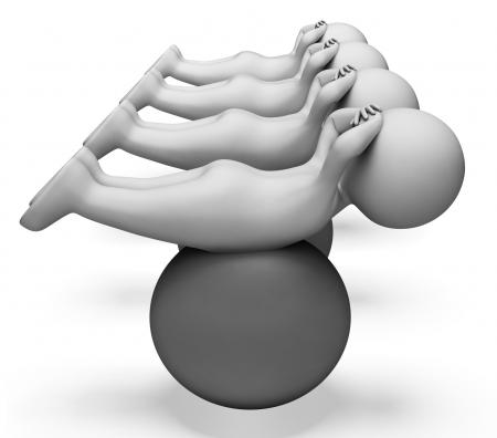 Exercise Ball Represents Get Fit And Exercised 3d Rendering
