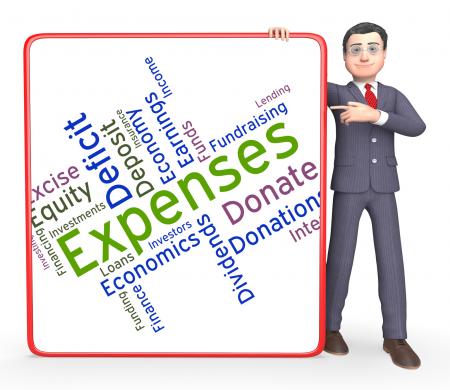 Expenses Word Represents Outgoing Outlays And Budgeting