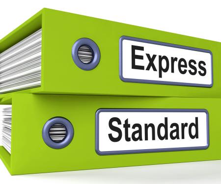 Express Standard Folders Mean Fast Or Regular Delivery