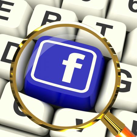 Facebook Key Magnified Means Connect To Face Book