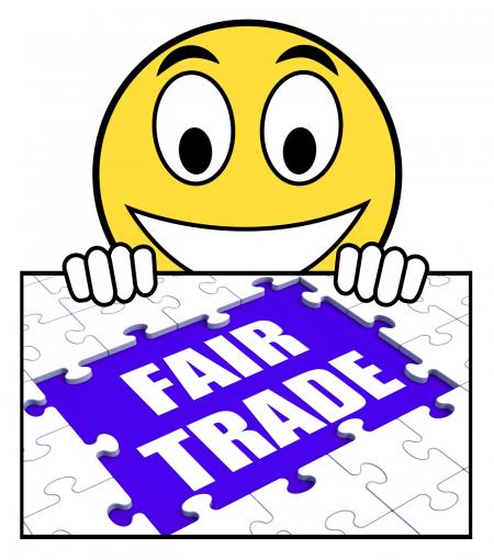 Fair Trade Sign Means Shop Or Buy Fairtrade Products