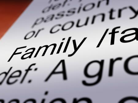 Family Definition Closeup Showing Mom Dad Unity