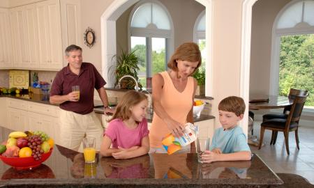 Family Drinking Juice