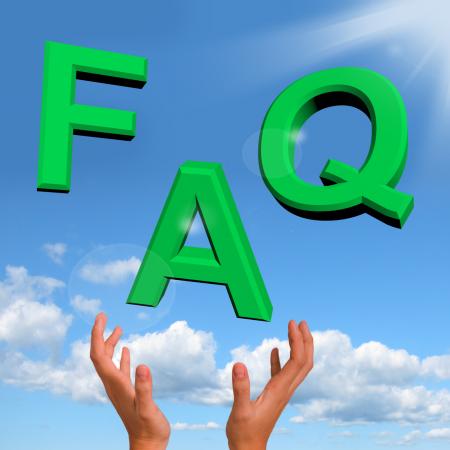 FAQ Letters Falling Showing Information Questions And Answers