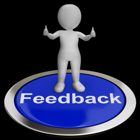 Feedback Button Shows Opinion Evaluation And Surveys