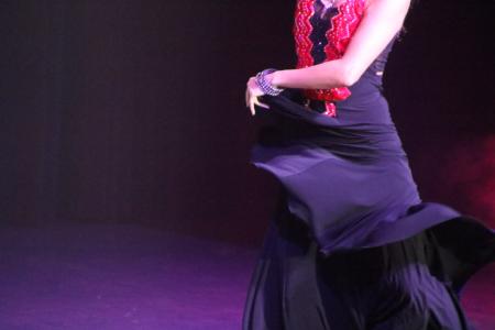 Female dancer wearing black dress