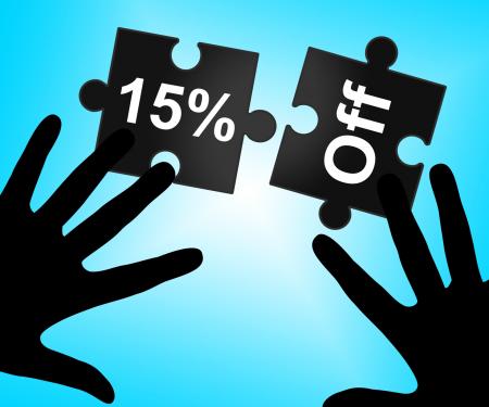 Fifteen Percent Off Represents Sales Promo And Offer