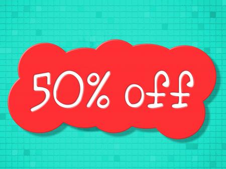 Fifty Percent Off Indicates Savings Cheap And Promo