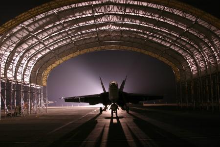 Fighter Jet in the Hangar