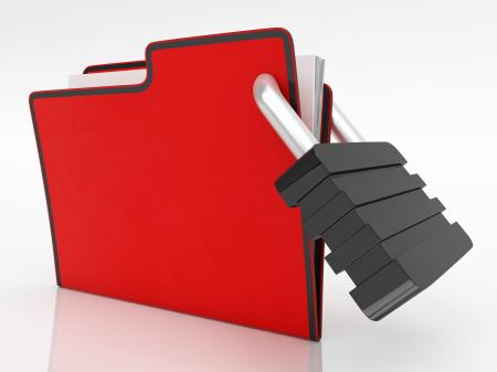 File With Padlock Showing Security