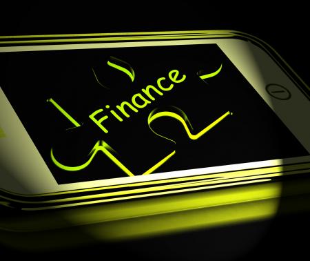 Finance Smartphone Displays Credit And Loan Money