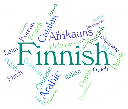 Finnish Language Indicates Translator Finland And Wordcloud