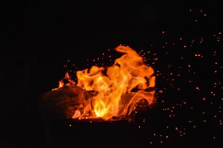 Fire from a pot