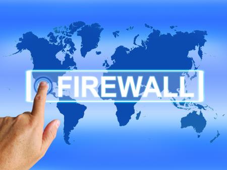 Firewall Map Refers to Online Safety Security and Protection