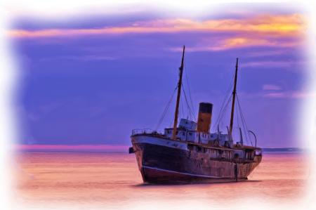 Fishing Boat Oil Painting