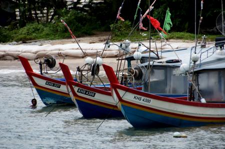 Fishing boats of Malaysia.)
