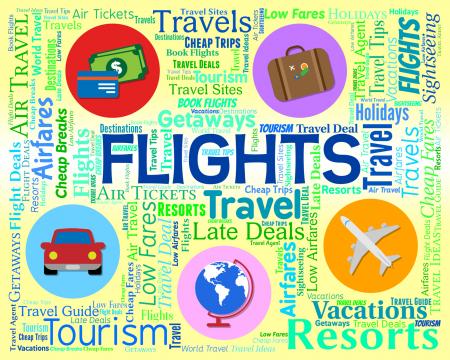 Flights Word Indicates Vacation Aeroplane And Abroad