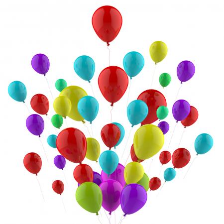 Floating Colourful Balloons Mean Carnival Joy Or Happiness