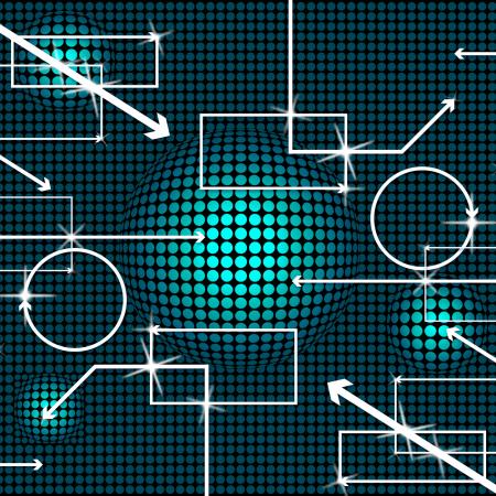 Flow Diagram Represents Hi Tech And Background