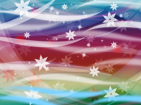 Flower Waves Background Shows Waves Colorful And Stars