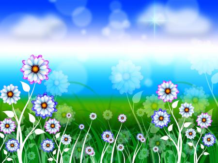 Flowers Background Means Blossoms Petals And Blooming