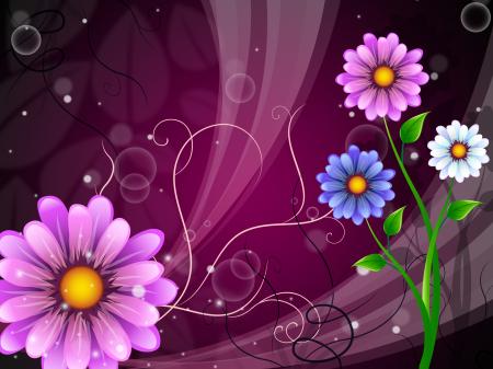 Flowers Background Shows Outdoors Flowering And Nature