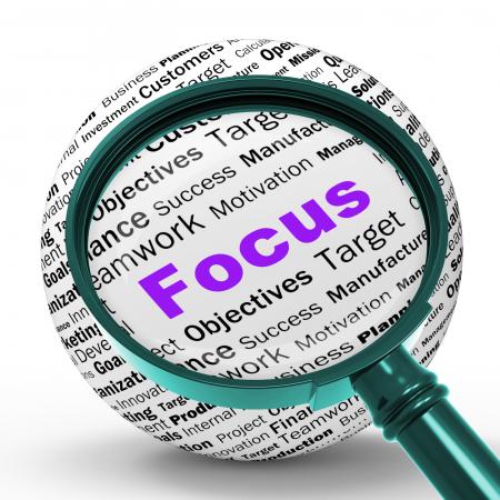 Focus Magnifier Definition Shows Concentration And Targeting