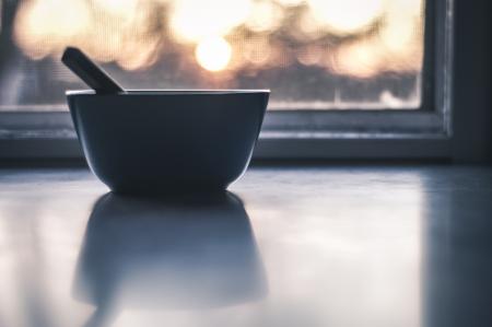 Focused Photography of Blue Ceramic Bowl