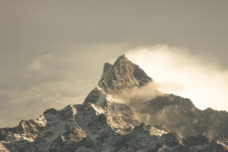 Fog Covered Mountain Wallpaper