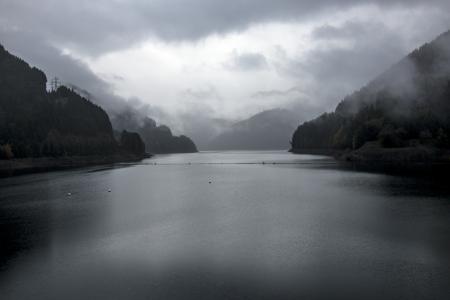 Foggy Morning on Detroit Lake, Oregon