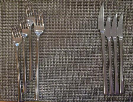 Forks and knifes on the table