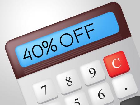 Forty Percent Off Shows Offer Calculation And Sale