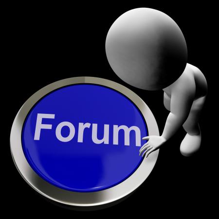 Forum Button Meaning Social Media Community Or Getting Information