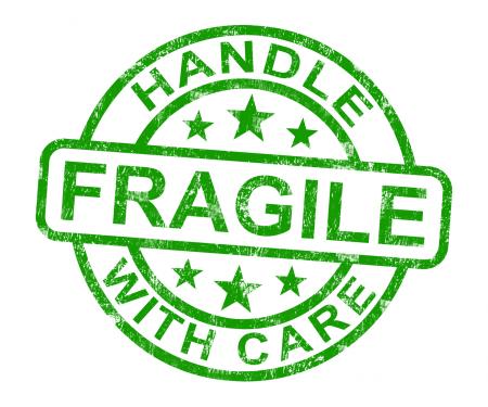 Fragile Stamp Shows Breakable Products