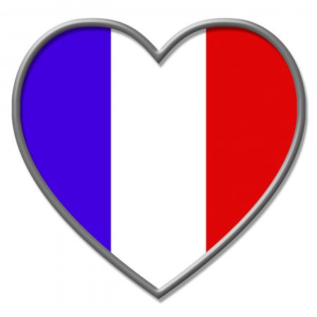 France Heart Means Valentines Day And Euro