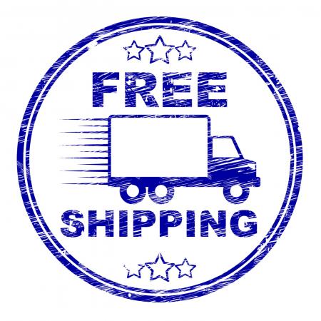 Free Shipping Stamp Represents For Nothing And Complimentary