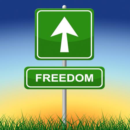 Freedom Sign Represents Get Away And Direction
