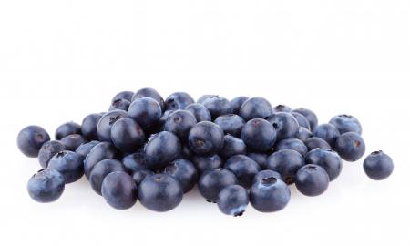 Fresh blueberries isolated on white