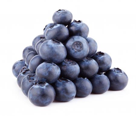 Fresh blueberries isolated on white