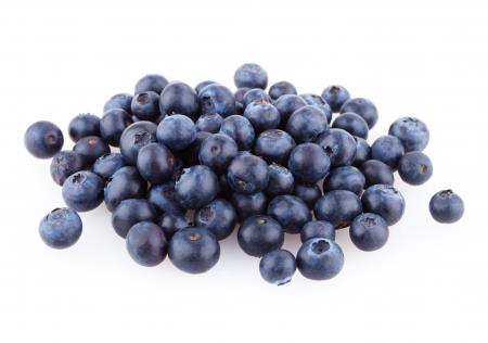 Fresh blueberries isolated on white