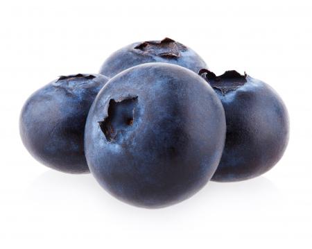 Fresh blueberries isolated on white